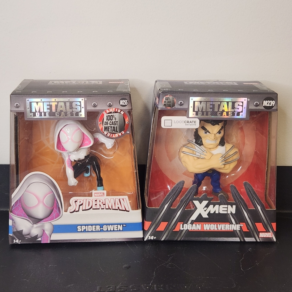 Metals Die-Cast Spider-Gwen M255 And Logan Wolverine M239